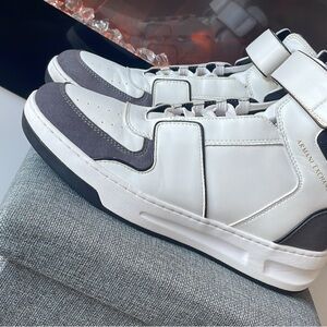 Armani Exchange White and Gray Men's Shoes